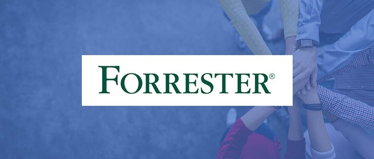 forrester logo over decorative background