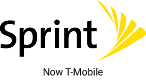 Logotipo da Sprint com texto "Now Tmobile"