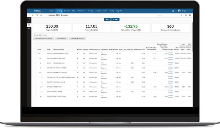 Gestionar situación de lista de materiales