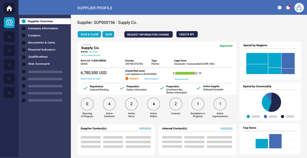 Screenshot – Procurement Platform - Supplier Profile - Supplier Supply Co