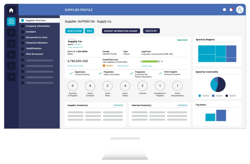 Screenshot – Procurement Platform - Supplier Profile - Supplier Supply Co