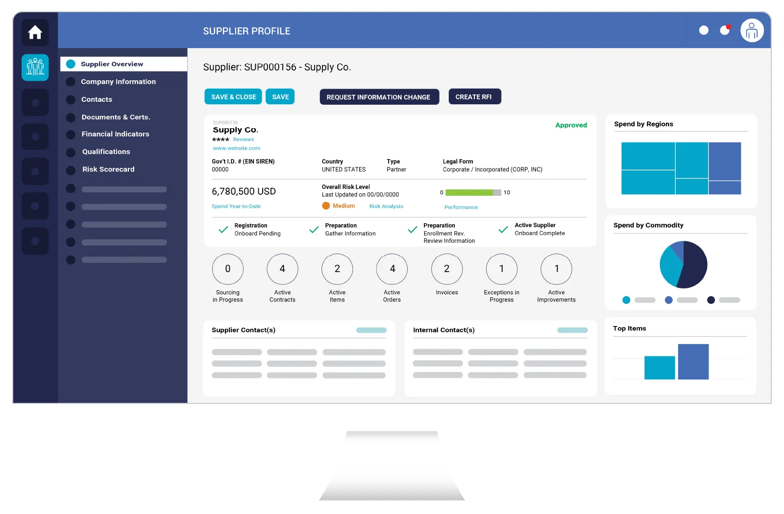 Screenshot – Procurement Platform - Supplier Profile - Supplier Supply Co