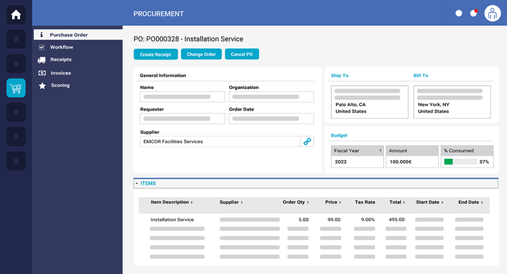 Screenshot - eProcurement -Purchase Order AML